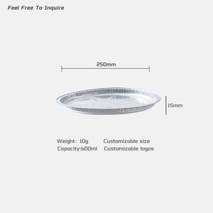 Bandeja Redonda Grande de Aluminio de 10 Pulgadas, Ecológica, Reciclable, de Grado Alimenticio, para Pizza, para Llevar y para Asar a la Parrilla - Product Image 2