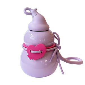 2026 New Gourd-shaped 316 Stainless Steel Vacuum <b>Flask</b>, Large Capacity <b>Straw</b> Water Bottle for Students & Girls - Product Image 5