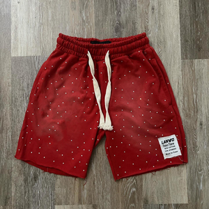 Custom <strong>Pink</strong> Drawstrings Raw Hem Vintage Streetwear Sweat <strong>Shorts</strong> Rhinestone Sun Faded Acid Wash <strong>Shorts</strong> <strong>Men</strong>