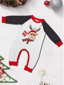 Ensemble de Pyjama de Noël d'Hiver Thermique pour Femme <span class=keywords><strong>en</strong></span> Dropshipping, Mignon, <span class=keywords><strong>Famille</strong></span> de Cerfs, Personnalisé, Faible Quantité Minimale de Commande - Product Image 5