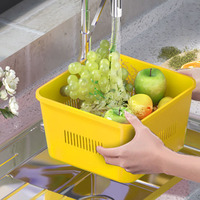 Étagère de rangement carrée à quatre niveaux en plastique PP amovible pour légumes et fruits, avec système d'insertion par boulons