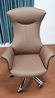 Vente en gros marron luxe chaise de bureau moderne en cuir artificiel chaise de direction chaise pivotante avec fonction inclinable