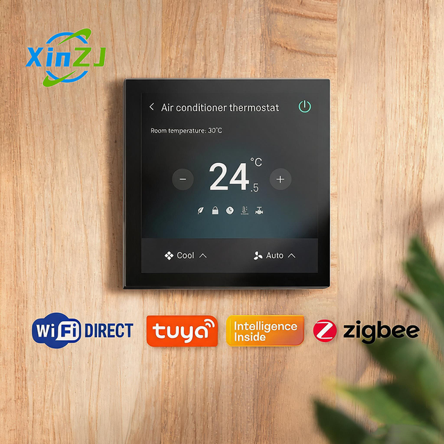 XZJ 4 Inch Screen Tuya Zigbee Gateway Wifi App Control Vrf Vrv Smart Home Thermostats Central Air Conditioner Control Panel