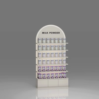 Étagère de présentation pour lait en poudre, 7 niveaux, double colonne, étagère de rangement pour lait infantile, présentoir de vente au détail pour magasin de puériculture