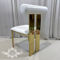 Housse de coussin modifiable pour chaises de salle à manger en cuir PU blanc pour événement de mariage