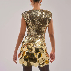 BH1684 Abito da Cerimonia Invernale Sexy <span class=keywords><strong>Vintage</strong></span> 2025 Nuovo Design con Scollo a V, Paillettes, Senza Maniche, Vita Alta, Aderente per Donne - Product Image 3