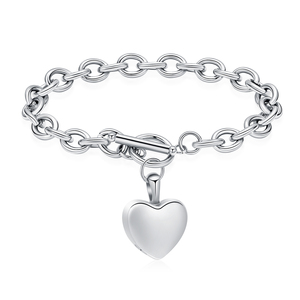 IJB0308 Beliebte Pfirsich Herz Armband Edelstahl Feuer bestattung Schmuck, Person <span class=keywords><strong>Bone</strong></span> Ash Rack, Souvenir Schmuck - Product Image 1