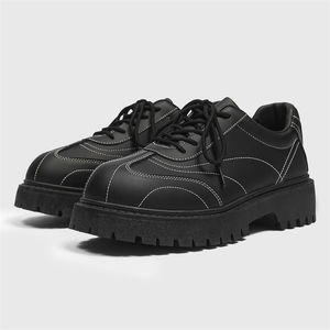 2024 <span class=keywords><strong>Chaussures</strong></span> <span class=keywords><strong>Homme</strong></span> en Cuir Coréen Plateforme Oxfords et Richelieus Épaisse Semelle Loafers Décontractées Amortissantes à Bout Carré Habillées - Product Image 1