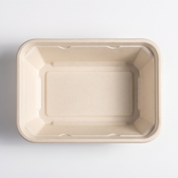 Barquette octogonale jetable et biodégradable en bagasse de canne à sucre pour fruits frais, avec film de protection, pour supermarché
