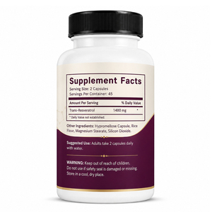 Capsules de Trans-Resvératrol Pur OEM/ODM avec Extraits de Poivre Noir, Vin Rouge et Quercétine - Complément Alimentaire Naturel, Sans Produits Laitiers, Végétalien - Product Image 6