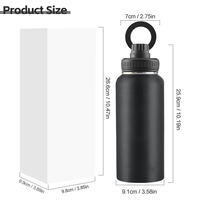 NOUVEAU ARRIVÉ Cadeau de Noël Bouteille d'eau magnétique de 32 oz isolée à double paroi en acier inoxydable avec support magnétique pour téléphone portable
