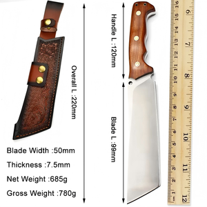مقبض خشبي من الفولاذ D2 عالي الجودة سكين كومبينغ خارجي شفرة ثابتة للدفاع عن النفس من أجل البقاء - Product Image 6