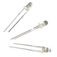 Diode LED haute luminosité 3 mm à pince courte 8000-10000 mcd Blanc 7000K-9000K Lentille transparente Angle de faisceau 30° Dissipation de puissance 80 mW
