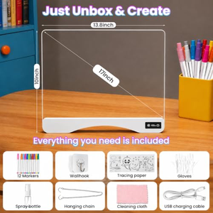 Tableau effaçable à sec en ABS lumineux à LED avec modes de lumière RVB, prix usine 2026, pour enfants, ensemble de jouets de dessin - Product Image 3