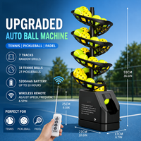 Machine de service de balles de tennis automatique professionnelle portable en alliage ABS durable, capacité 33 balles, télécommande, vente en gros