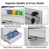 Archivador Metálico Moderno y Resistente KD para Oficina, con 3 o 4 Cajones, Gabinete de Almacenamiento Vertical de Acero con Cerradura