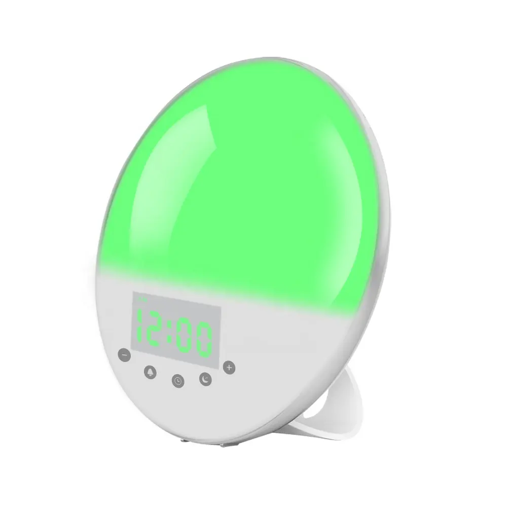Creative FM Radio Dual Alarm Wake Up Light Bedside Lamp Sunrise Simulation Alarm Clock with US EU AU UK Plug Charger Can Choose