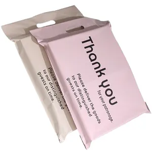 Tùy chỉnh Cảm ơn bạn poly màu hồng bưu phẩm phong bì vận chuyển túi Nguồn cung cấp Đóng gói nhựa bưu phẩm bagpackaging túi với xử lý