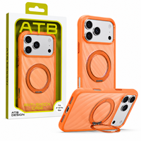 Coque de téléphone ATB pour iPhone 18 17 Pro Max, motif ondulé, mat, translucide, antichoc, avec anneau magnétique, compatible avec la charge sans fil