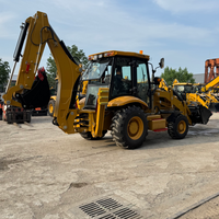 Penjualan Harga Pabrik Excavator Mini Beroda Diesel Backhoe Loader 3t 4t 4x4 Kuning/Hitam Buatan China