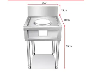 Nhà máy thép không gỉ giá một Burner kwali Phạm vi áp lực cao dapur gas masak thiết bị nhà bếp bếp gas