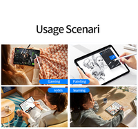 Pena Stylus Aktif Universal Mode Ganda untuk IOS iPad Android 2X Pengisian Cepat Semua Layar Sentuh Plastik Ujung Pena Dapat Diganti Magnetik
