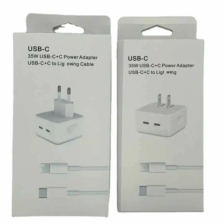 35w Dual Usb-c Charger Fast Charging Double Usb Type-c Ports Adapter For Apple For Iphone 12 13 14 Pro Max Pd