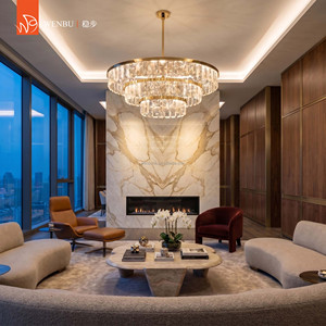 Round Tiered <b>Crystal</b> Lamps Luxury <b>Chandelier</b> Natural Quartz <b>Crystal</b> <b>Chandelier</b> for Villa - Product Image 2