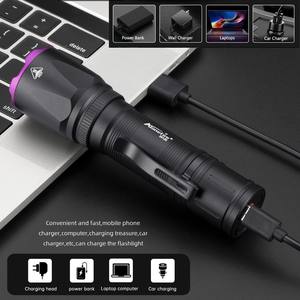 15W 365nm UV LED de alta potencia Blacklight linterna LCD USB recargable UV pegamento curado gato perro mascota mancha Tinea marcador lámpara antorcha - Product Image 5