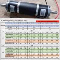 Moteur à engrenages planétaires à double axe DC 42GP-42ZY à couple élevé réglable 12V/24V pour ventilateur et usage nautique, vitesse 60 tr/min