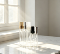 Flacon pulvérisateur d'échantillon de parfum minimaliste haut de gamme, portable, 2ml 3ml 5ml 10ml, atomiseur en verre transparent rechargeable, vente directe d'usine