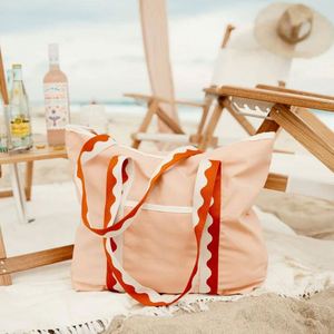 Sac à bandoulière personnalisé tendance, sac de plage en toile avec fermeture éclair, sac de plage personnalisé - Product Image 3