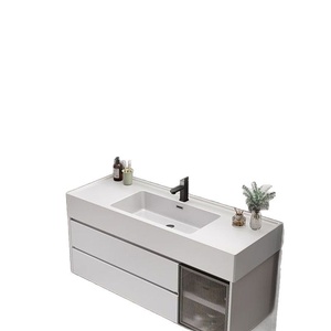 Meuble <span class=keywords><strong>de</strong></span> <span class=keywords><strong>salle</strong></span> <span class=keywords><strong>de</strong></span> <span class=keywords><strong>bain</strong></span> pratique multi-niveaux <span class=keywords><strong>de</strong></span> style moderne simple avec lavabo en céramique intégré - Product Image 5