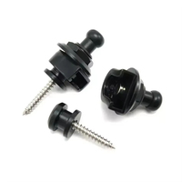 Boutons de verrouillage de sangle en métal noir avec embout pour basse et guitare acoustique