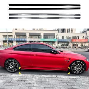 Amp-Z Side Skirts For Bmw 4 Series F32 F33 F36 M Sport 2014-2020 Piano Black Carbon Fiber Texture Small Body Kit - Product Image 1