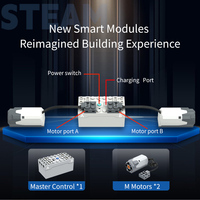 Ensemble de blocs de construction robotiques intelligents STEAM pour enfants, jouet éducatif de construction DIY à double contrôle par application avec plus de 58 modèles