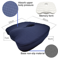 2025 mousse à mémoire de siège de bureau à rebond lent remplie pour soulager la douleur coccygienne coussin de siège en mousse à mémoire ergonomique de bureau confortable