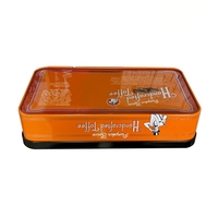 Boîte carrée en fer blanc avec impression personnalisée en gros avec logo gaufré pour les emballages de biscuits et de bonbons
