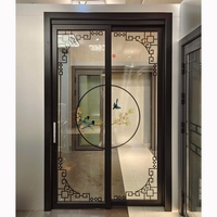 Porte coulissante et battante en verre trempé double en alliage d'aluminium moderne et durable pour la décoration de la maison, du bureau, de la salle de bain et de la chambre à coucher