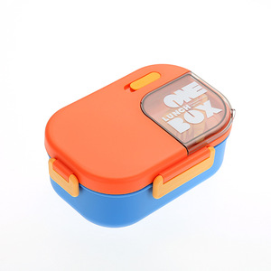 One <b>Lunch</b> <b>Box</b> Bento <b>Box</b> With Fork And Spoon <b>Microwaveable</b> Rectangle Plastic Lid Solid Color - Product Image 4