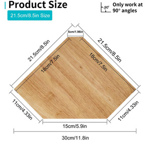 Bamboo Corner Wall Shelf Triangular 2 Tier <b>Storage</b> <b>For</b> <b>Kitchen</b> Bathroom Decorative Shelving <b>Unit</b> - Product Image 3
