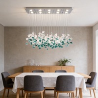 Lustre de restaurant de luxe, lustre en cristal créatif et haut de gamme, long lustre pour table de salle à manger et bar