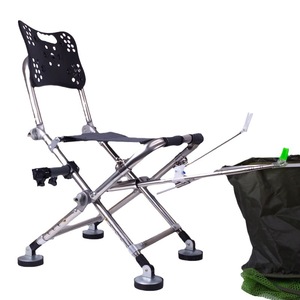 Folding Fishing Chair Stainless Steel <b>Portable</b> Adjustable Backrest Outdoor Use 29x20cm Back 32x25cm <b>Seat</b> 25mm Pipe - Product Image 2