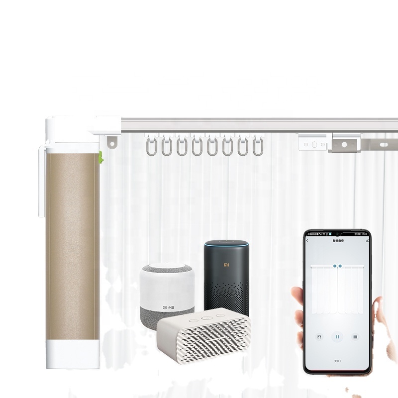 Wi-fi elettrico 100-240v Tuya elettrico in alluminio motore a corrente continua Wifi Smart Curtain con sistema di sensori Track Driver