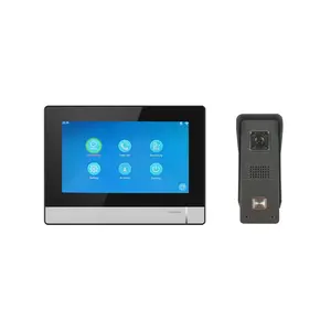 Um conjunto de 4 fios de cabo Villa VDP kit 7 polegadas Tablet Tuya WIFI Video Intercom System 2 way sistema de intercomunicação Doorphone anel campainha