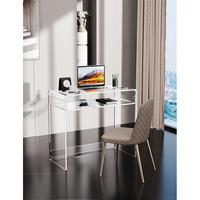 Bureau d'ordinateur portable en acrylique transparent, table de console multifonctionnelle pour la maison, le bureau, le salon, l'entrée
