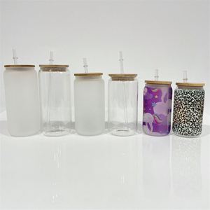 Vasos de Vidrio Transparentes para Cerveza, de 12oz, 16oz y 20oz, con Acabado Esmerilado, para Impresión por Sublimación de Tinta, Disponibles en Almacén de EE. UU. - Product Image 2