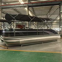 Bateau ponton de loisirs et de fête en aluminium sur mesure de 23 pieds/7 mètres, moteur hors-bord de 200 CV, vitesse de 30-35 nœuds, télécommande