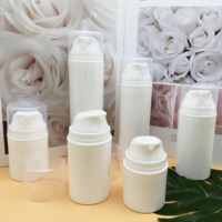 Flacon pompe sans air en PP blanc/noir personnalisé vide pour crème cosmétique 50g 80g 100g – Idéal pour soins de la peau, crème visage, masque facial