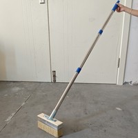 Brosse métallique en acier inoxydable pour terrasse, brosse à béton à poils rigides pour le nettoyage, le frottement et l'élimination des saletés tenaces